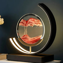 Moving Sand Art Picture In Motion 3D Sand Lamp Round Sand Picture