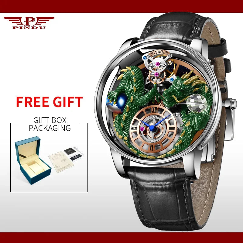 House of Dragons Art 3D Gold Dragon Watch