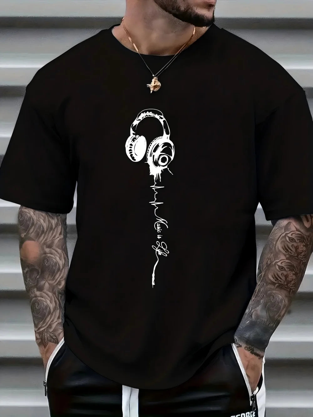 Men's summer earphones with letter print breathable and comfortable