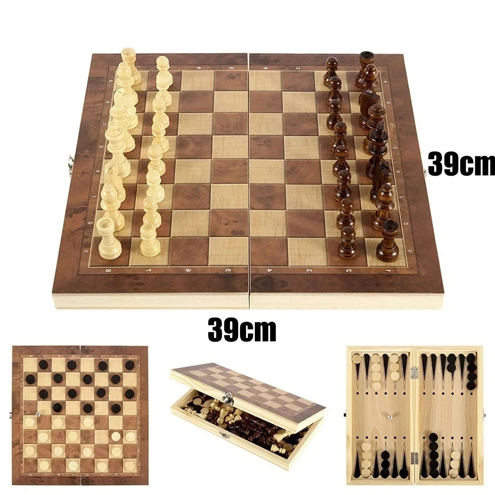 3 In 1 Board Party Table Games Dice Chess Backgammon