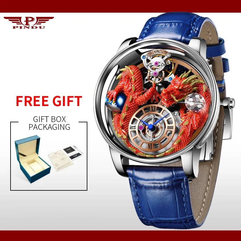 House of Dragons Art 3D Gold Dragon Watch
