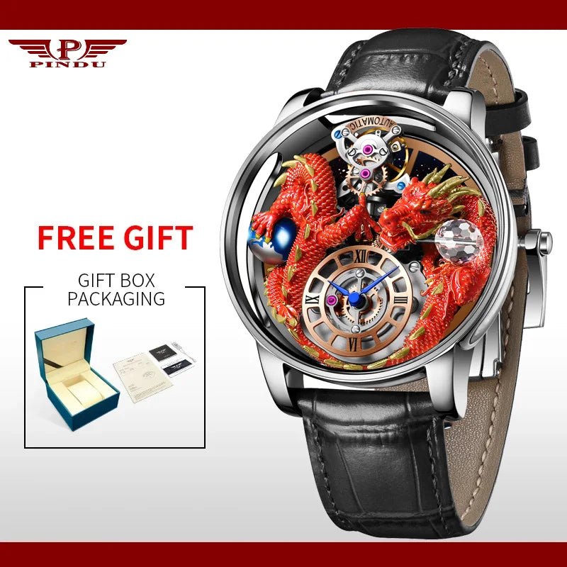 House of Dragons Art 3D Gold Dragon Watch