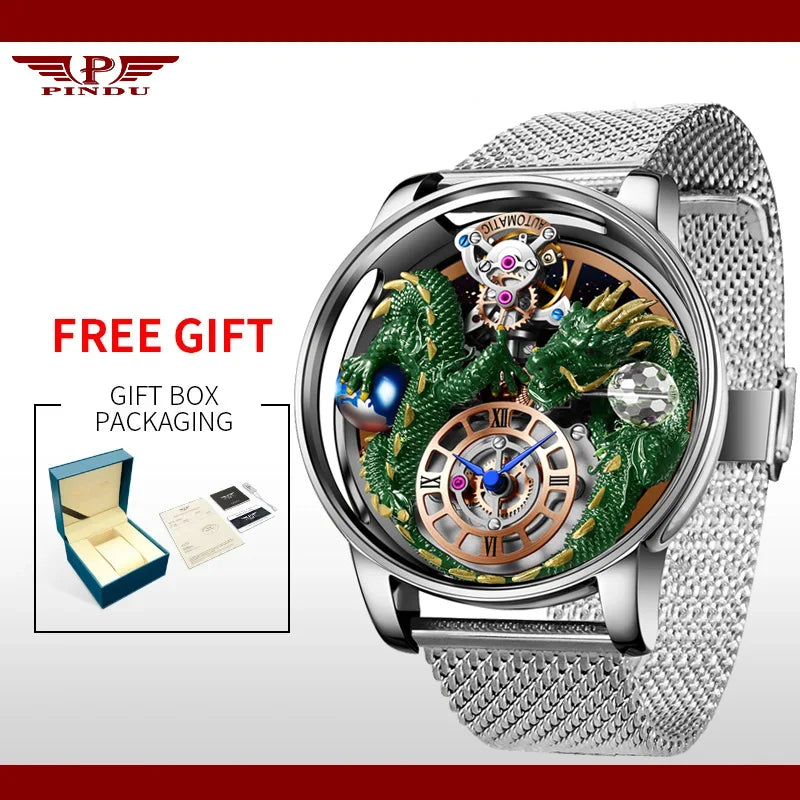 House of Dragons Art 3D Gold Dragon Watch