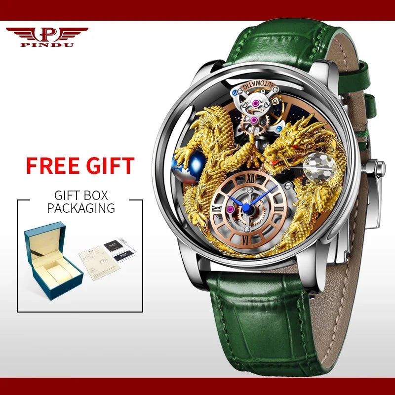 House of Dragons Art 3D Gold Dragon Watch