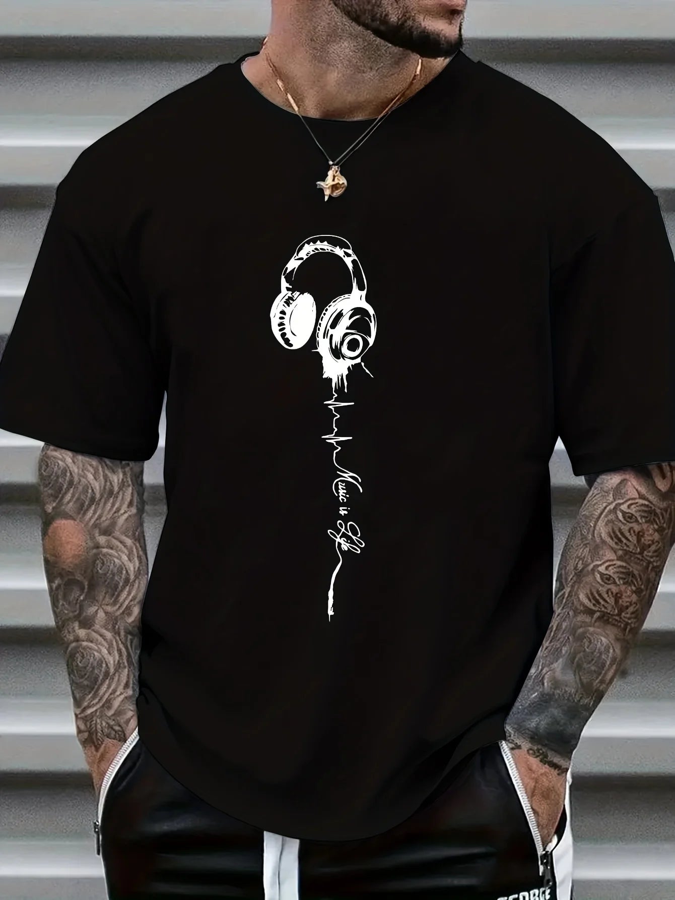 Men's summer earphones with letter print breathable and comfortable