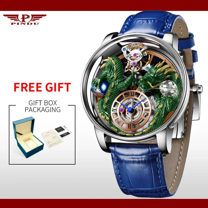 House of Dragons Art 3D Gold Dragon Watch