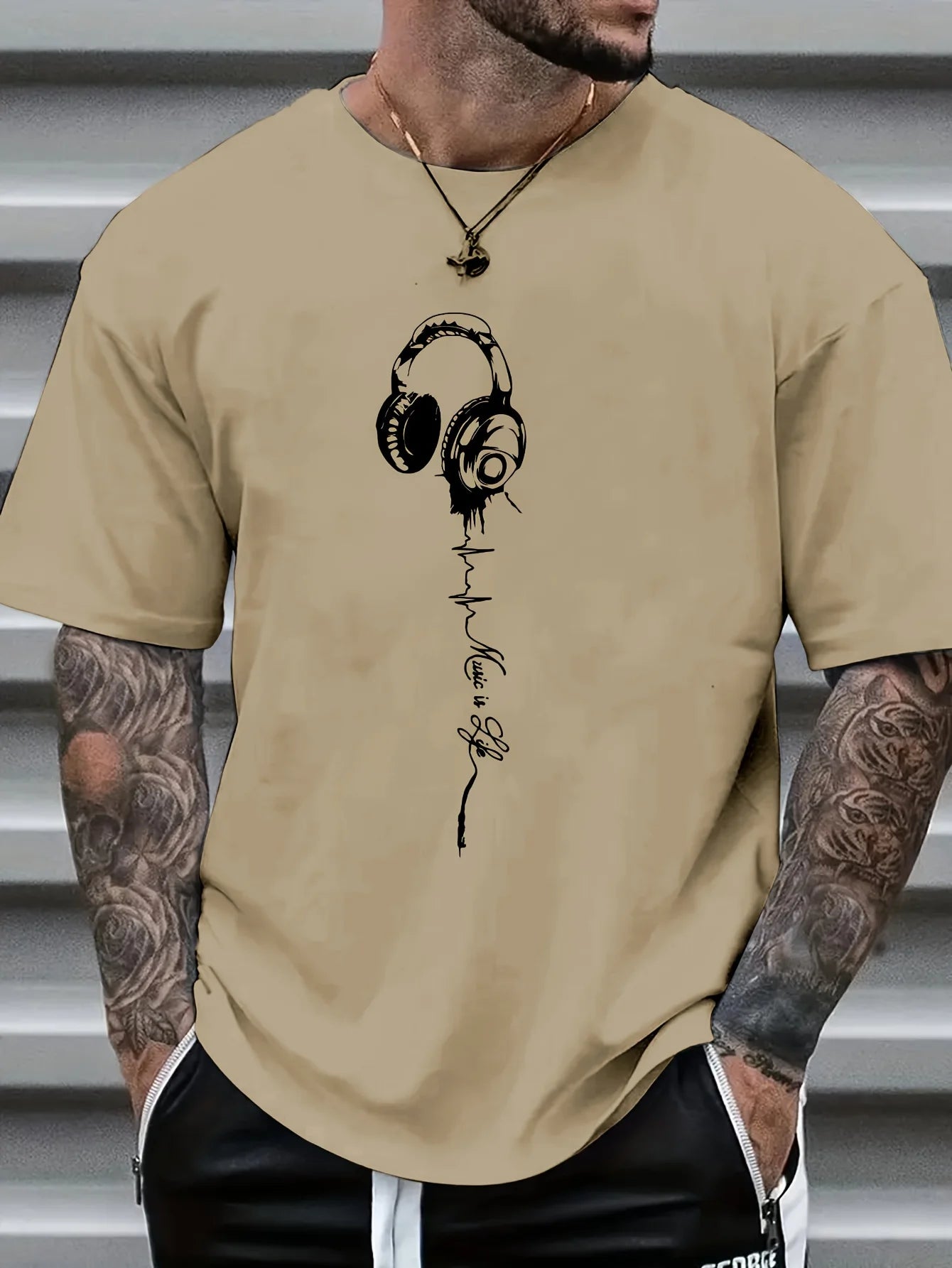 Men's summer earphones with letter print breathable and comfortable
