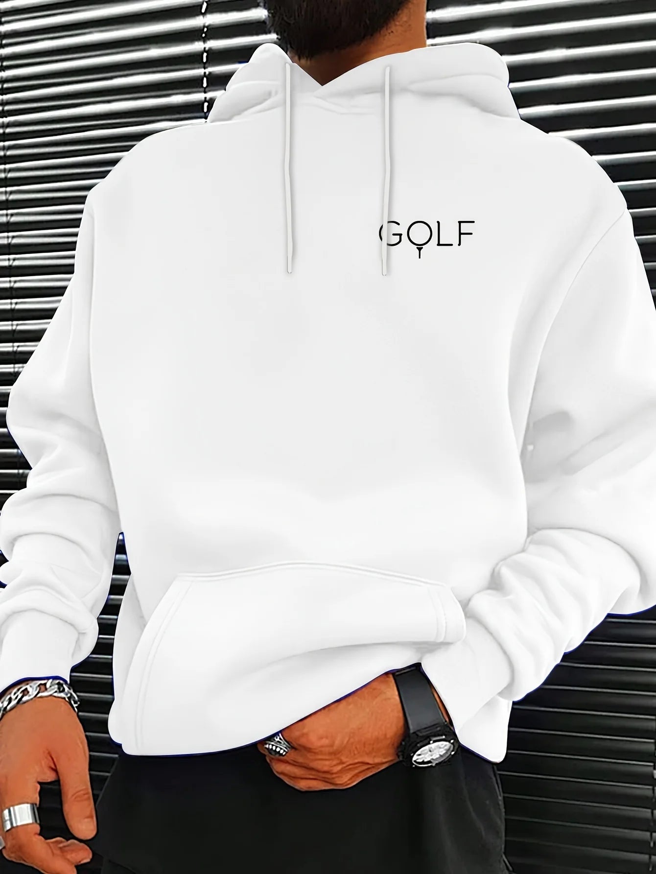 Simple Letter Golf Graphic Print Autumn and Winter Cotton Hoodie
