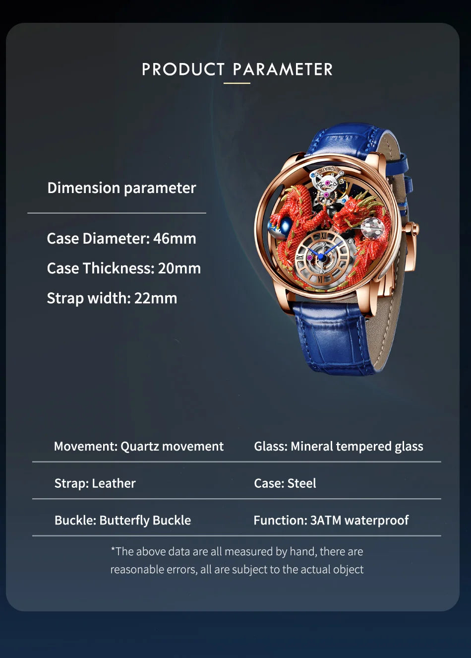 House of Dragons Art 3D Gold Dragon Watch