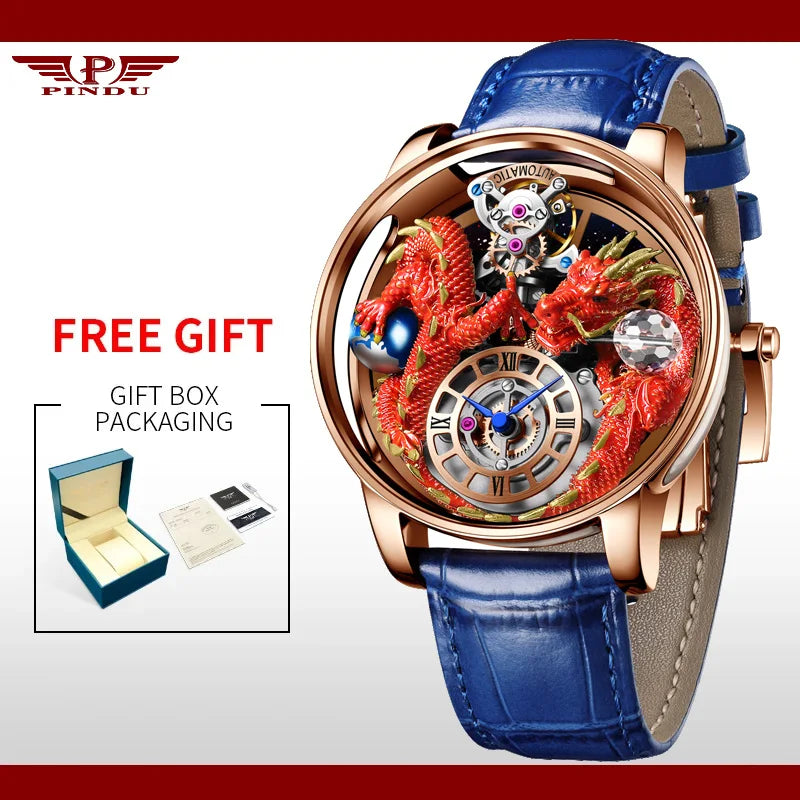House of Dragons Art 3D Gold Dragon Watch