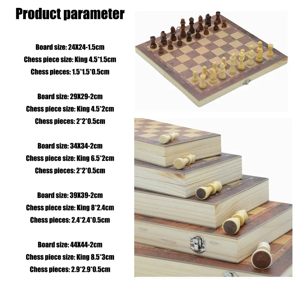 3 In 1 Board Party Table Games Dice Chess Backgammon