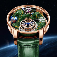 House of Dragons Art 3D Gold Dragon Watch
