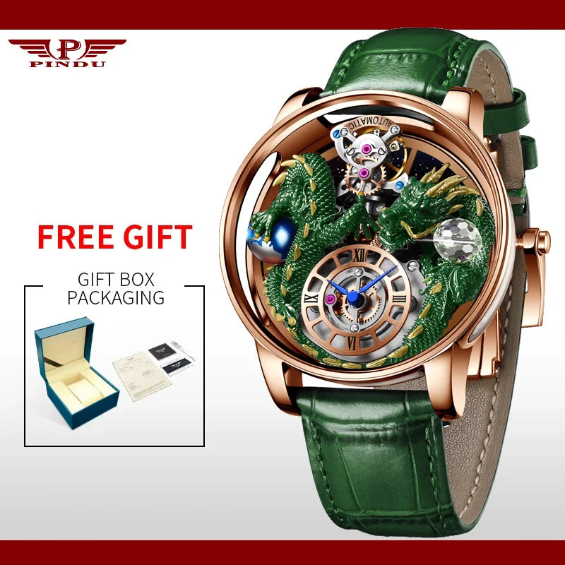 House of Dragons Art 3D Gold Dragon Watch
