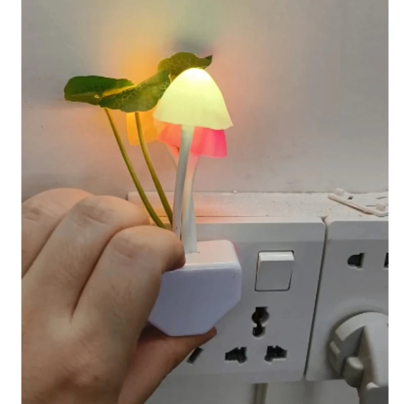 Novelty Mushroom Fungus Night Light EU & US Plug Light Sensor