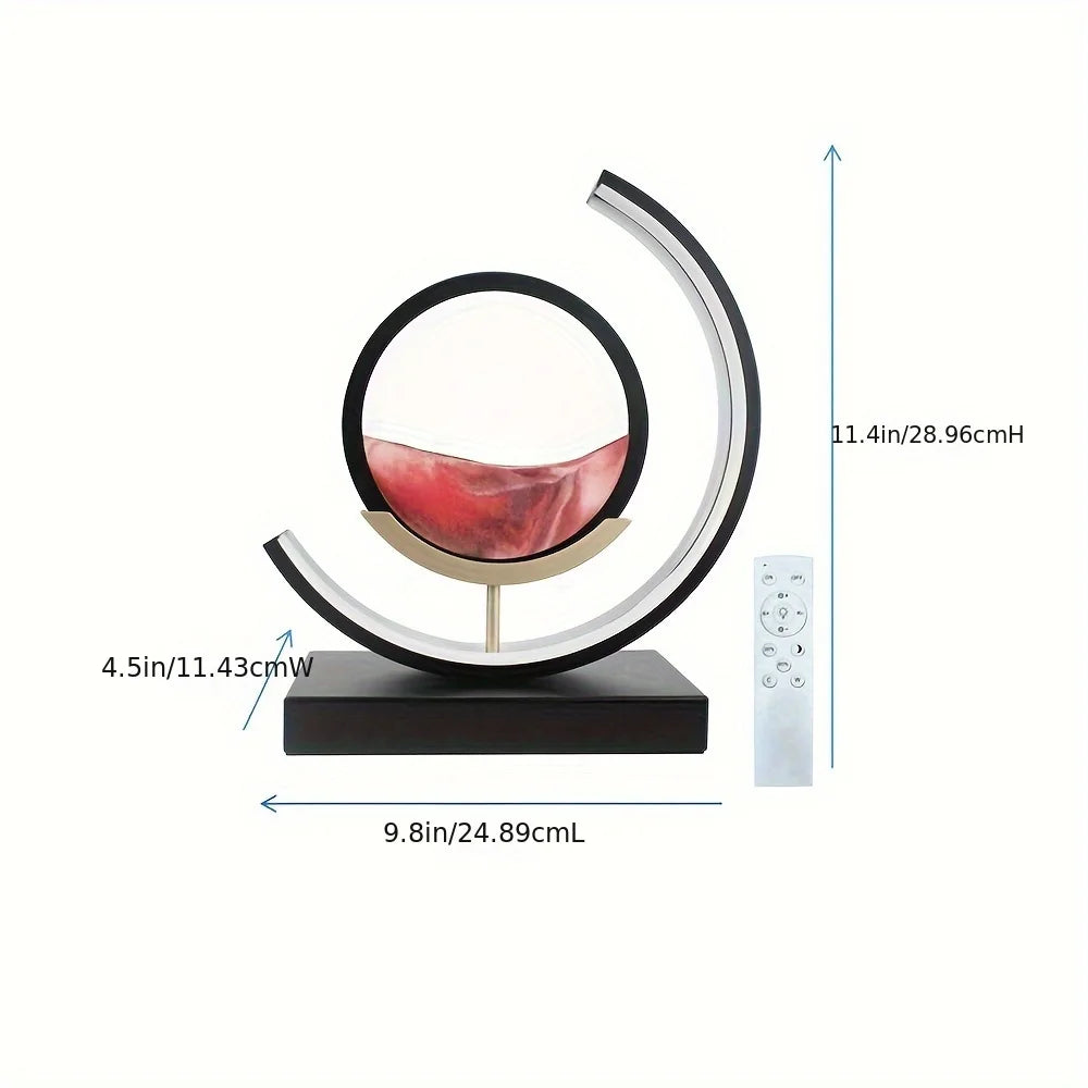 Moving Sand Art Picture In Motion 3D Sand Lamp Round Sand Picture