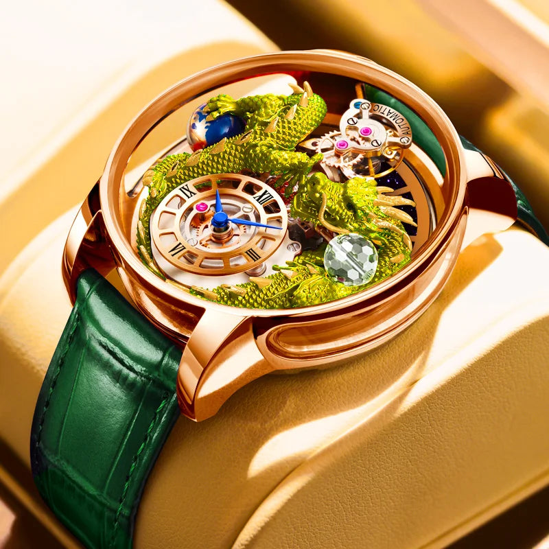 House of Dragons Art 3D Gold Dragon Watch