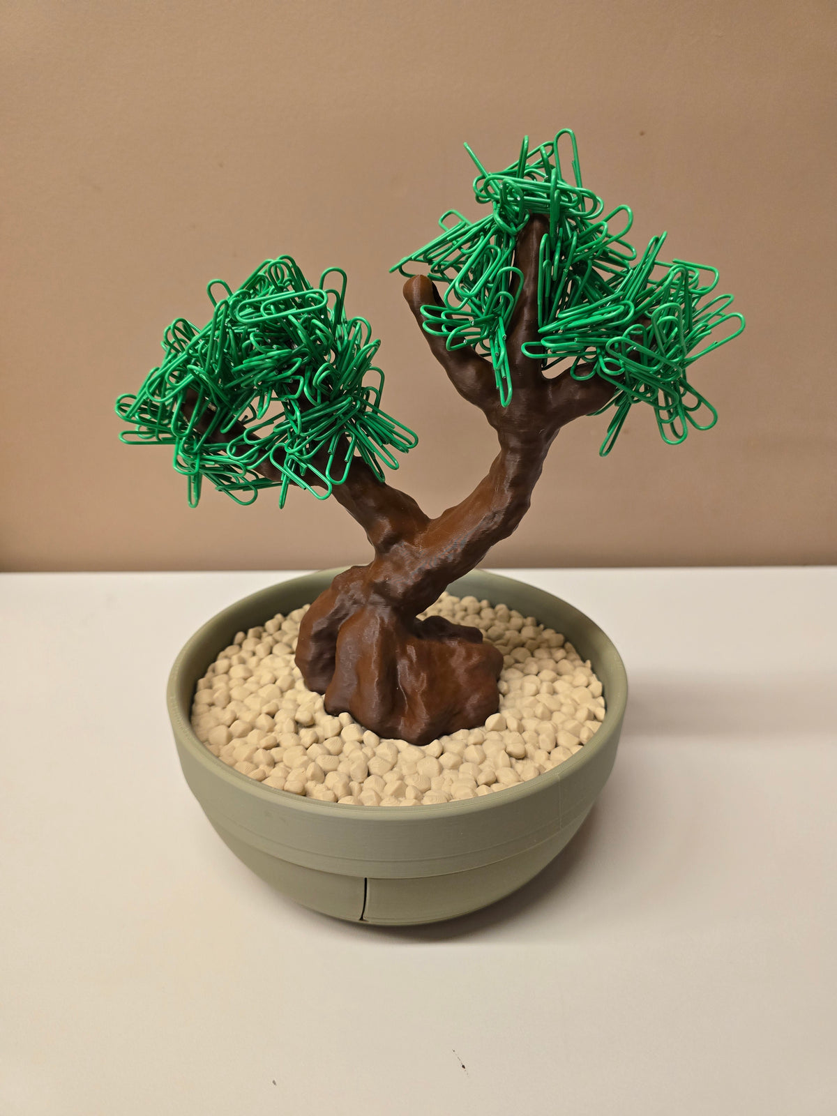 Decorative Bonsai Tree  Paperclip Holder/Dispenser with Hidden Storage